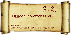 Hugyecz Konstantina névjegykártya